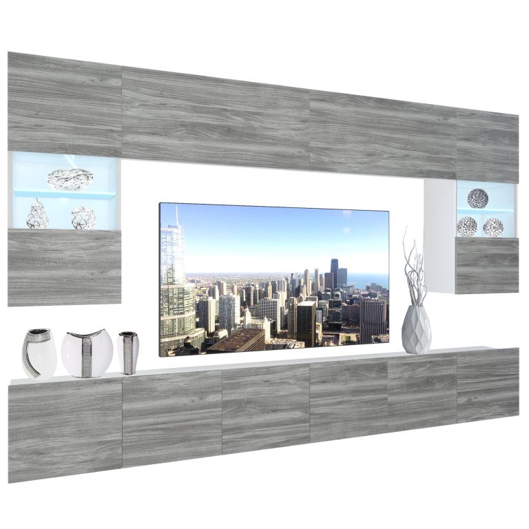 Obývacia stena Belini Premium Full Version šedý antracit Glamour Wood + LED osvetlenie Nexum  11 Výrobca