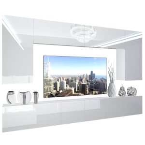 Obývacia stena Belini Premium Full Version  biely lesk + LED osvetlenie Nexum 19 Výrobca