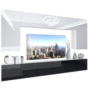Obývacia stena Belini Premium Full Version  biely lesk / čierny lesk + LED osvetlenie Nexum 18 Výrobca