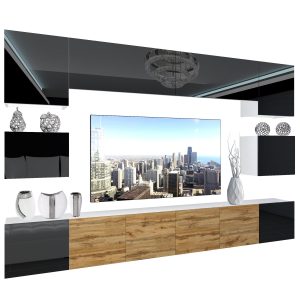 Obývacia stena Belini Premium Full Version čierny lesk / dub wotan + LED osvetlenie Nexum 53 Výrobca
