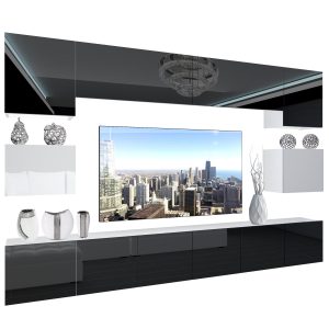 Obývacia stena Belini Premium Full Version  čierny lesk / biely lesk + LED osvetlenie Nexum 37 Výrobca