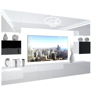Obývacia stena Belini Premium Full Version biely lesk / čierny lesk + LED osvetlenie Nexum 38 Výrobca