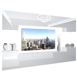 Obývacia stena Belini Premium Full Version biely lesk+ LED osvetlenie Nexum 57 Výrobca