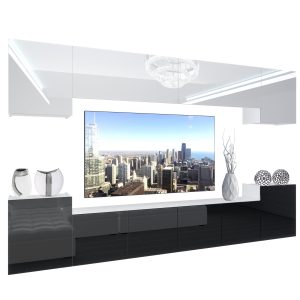 Obývacia stena Belini Premium Full Version biely lesk / čierny lesk + LED osvetlenie Nexum 135 Výrobca