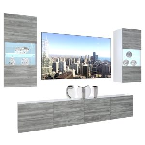 Obývacia stena Belini Premium Full Version šedý antracit Glamour Wood + LED osvetlenie Nexum 111 Výrobca