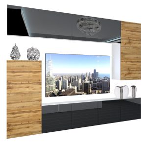 Obývacia stena Belini Premium Full Version čierny lesk / dub wotan  + LED osvetlenie Nexum 126 Výrobca