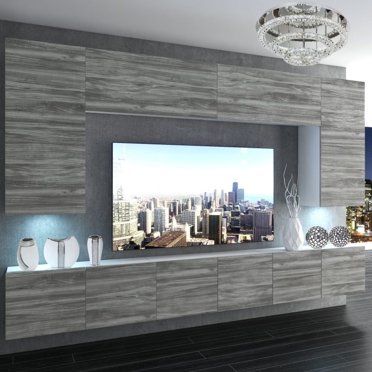 Obývacia stena Belini Premium Full Version  šedý antracit Glamour Wood + LED osvetlenie Nexum 33 Výrobca