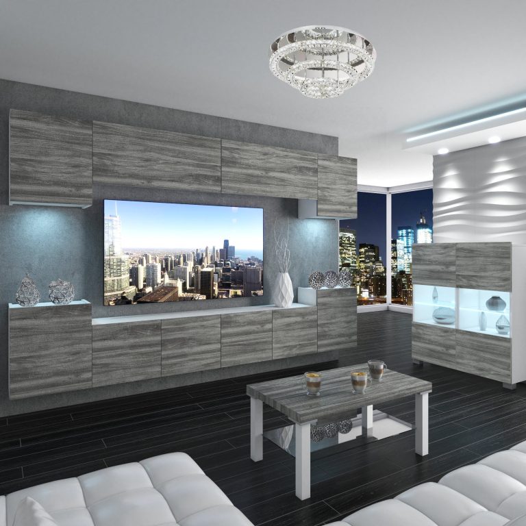 Obývacia stena Belini Premium Full Version šedý antracit Glamour Wood+ LED osvetlenie Nexum 71 Výrobca