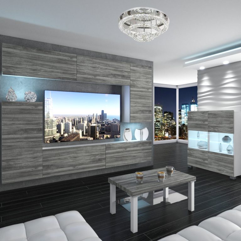 Obývacia stena Belini Premium Full Version šedý antracit Glamour Wood + LED osvetlenie Nexum 128 Výrobca