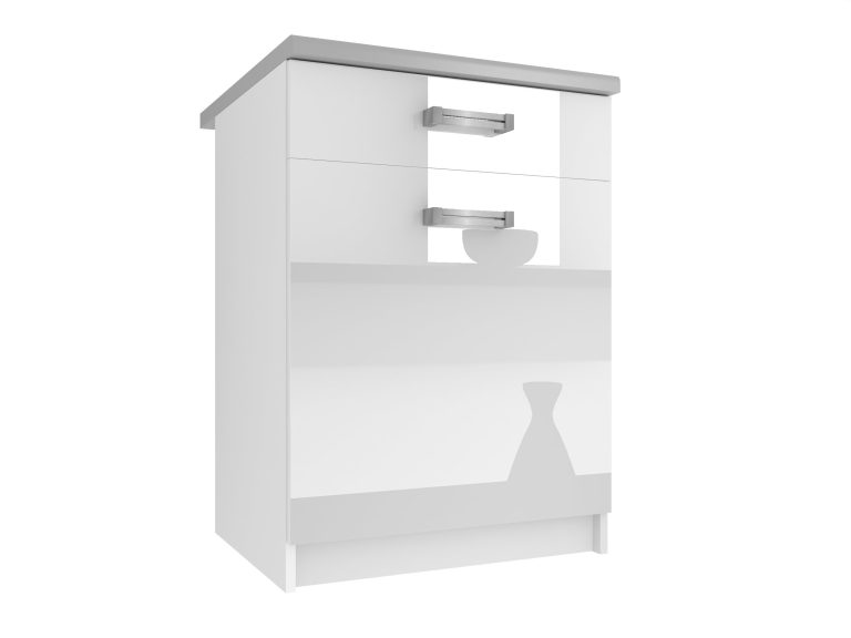 Kuchynská skrinka Belini spodná so zásuvkami 60 cm biely lesk s pracovnou doskou Výrobca INF SDSZ1-60/0/WT/W/0/D
