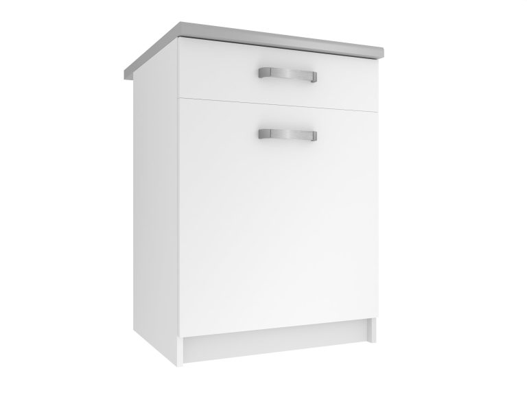 Kuchynská skrinka Belini spodná so zásuvkami 60 cm biely mat s pracovnou doskou Výrobca TOR SDSZ1-60/0/WT/WT/0/U