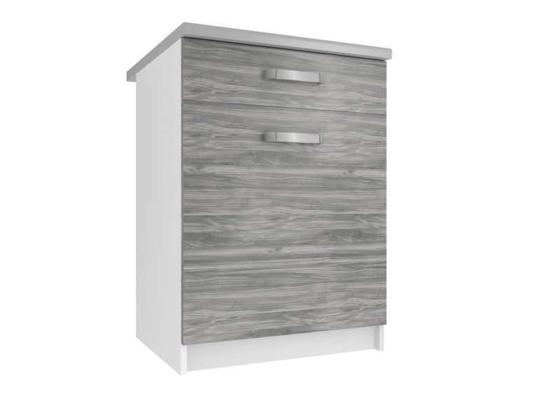Kuchynská skrinka Belini spodná so zásuvkami 60 cm šedý antracit Glamour Wood s pracovnou doskou Výrobca TOR SDSZ1-60/0/WT/GW1/0/U