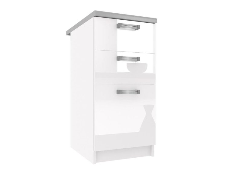 Kuchynská skrinka Belini spodná so zásuvkami 40 cm biely lesk s pracovnou doskou Výrobca INF SDSZ40/1/WT/W/0/D
 