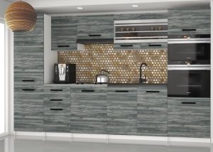 Kuchynská linka Belini 300 cm šedý antracit Glamour Wood bez pracovnej dosky Syntka2 Výrobca