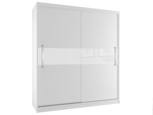 Šatníková skriňa 133 cm Belini biely mat s posunými dverami Výrobca SI SZP2/2/W/W/W/UU