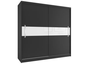 Šatníková skriňa 200 cm Belini čierny mat s posuvnými dverami Výrobca SI SZP1/2/B/B/W/UU