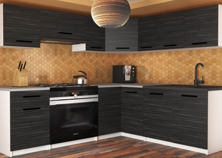Kuchynská linka Belini 360 cm eben kráľovský s pracovnou doskou Lidiauniqa2 Výrobca TOR LIDIAUNIQA2/4/WT/HK/0/B1