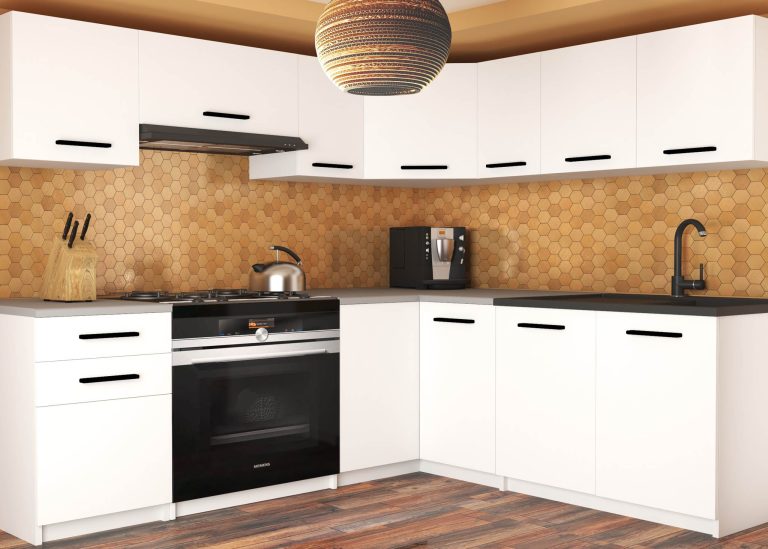 Kuchynská linka Belini 360 cm biely mat s pracovnou doskou Lidiauniqa2 Výrobca TOR LIDIAUNIQA2/4/WT/WT/0/B1