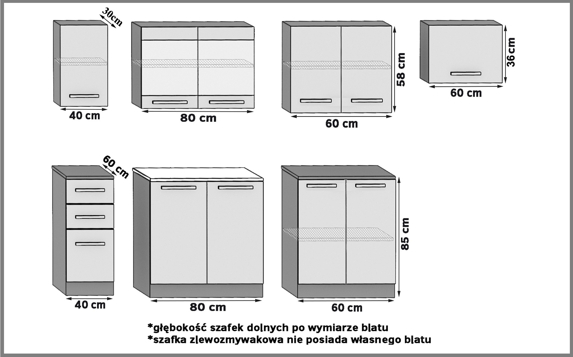 Kuchynská linka Belini 240 cm šedý antracit Glamour Wood s pracovnou doskou Ella2 Výrobca TOR ELLA2/3/WT/GW1/0/B1

