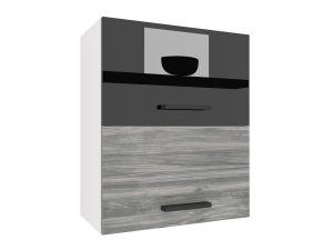 Kuchynská skrinka Belini horná 60 cm čierny lesk / šedý antracit Glamour Wood Výrobca INF SGP2-60/1/WT/BGW1/0/B1