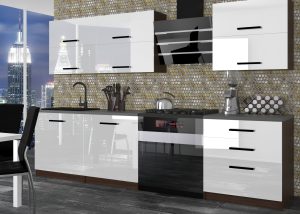 Kuchynská linka Belini 180 cm Super Povlak Ultra High Gloss biely lesk s pracovnou doskou Duo Výrobca
