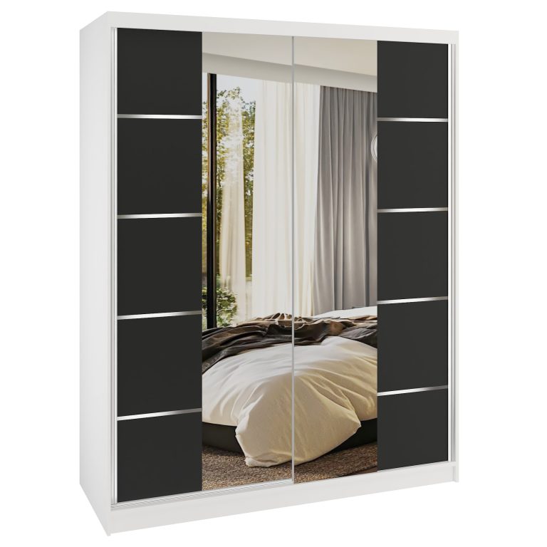 Šatníková skriňa SERENITY 133 cm čierny mat ME SERENITY SZP6/0/W/B/0/HIAL 