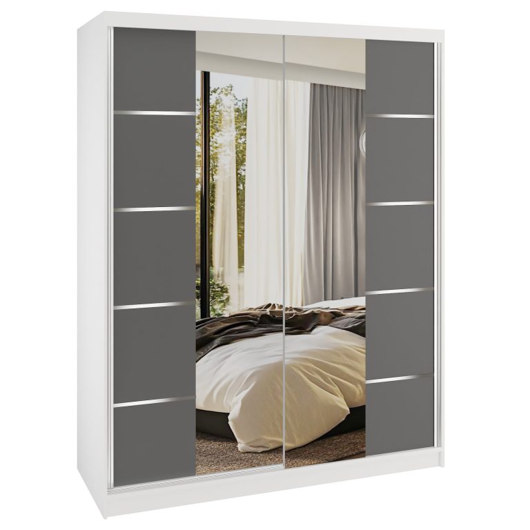 Šatníková skriňa SERENITY 133 cm šedý mat ME SERENITY SZP6/0/W/SR/0/HIAL 