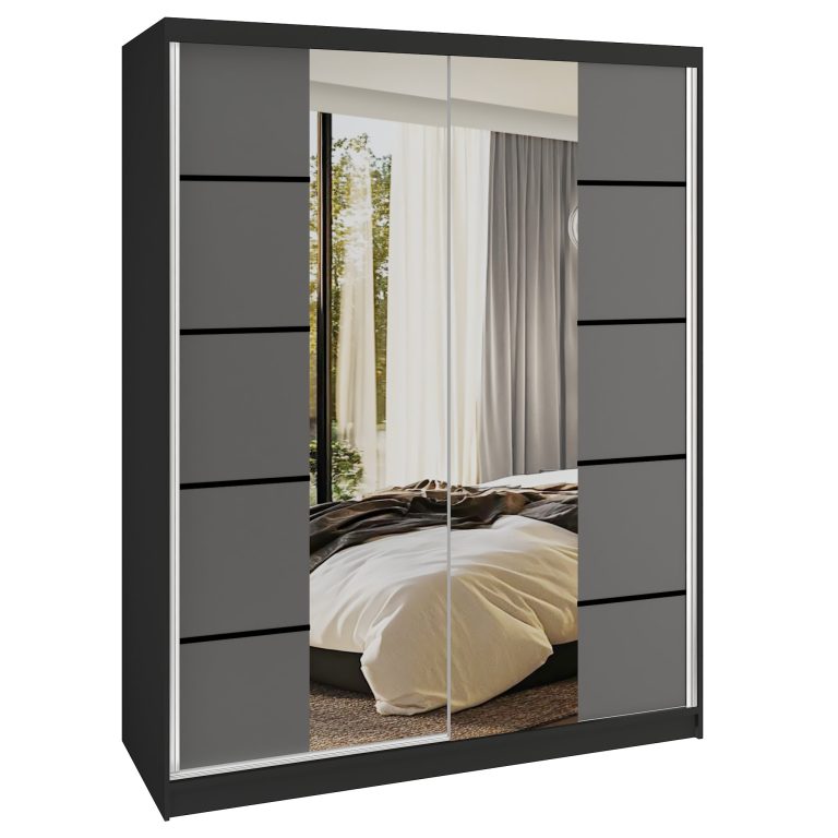 Šatníková skriňa SERENITY 133 cm  šedý mat ME SERENITY SZP6/0/B/SR/0/HIAL 