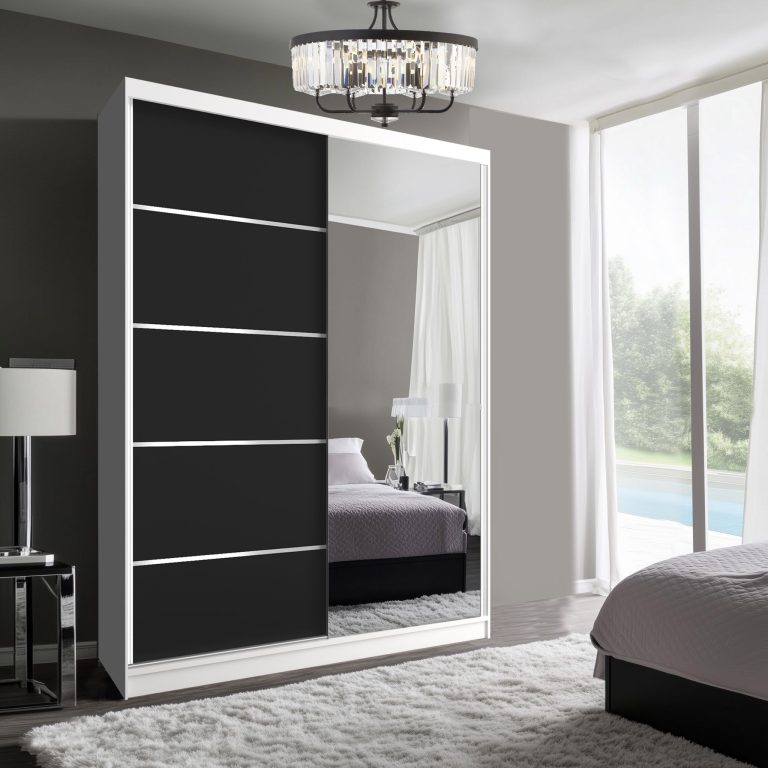 Šatníková skriňa SERENITY 133 cm čierny mat  MBP SERENITY SZP6/0/W/B/0/HIAL 