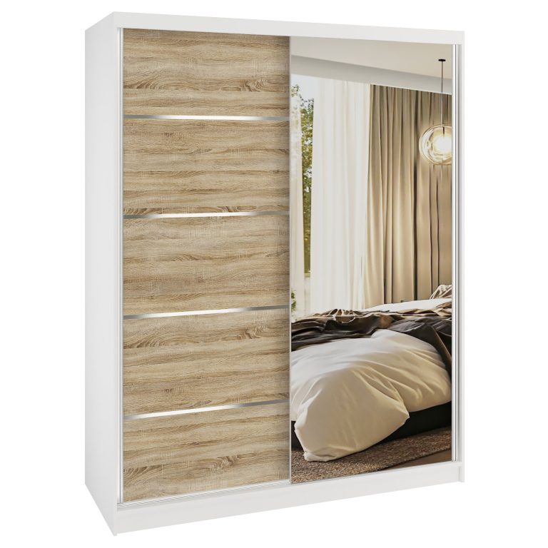 Šatníková skriňa SERENITY 133 cm dub wotan sonoma mat MBP SERENITY SZP6/0/W/DS/0/HIAL 