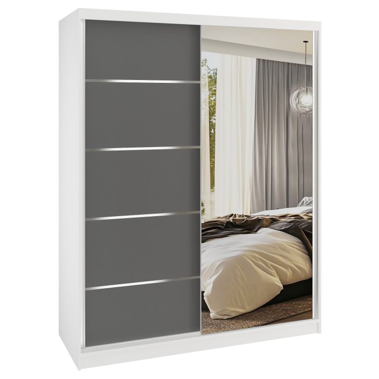Šatníková skriňa SERENITY 133 cm šedý mat MBP SERENITY SZP6/0/W/SR/0/HIAL 