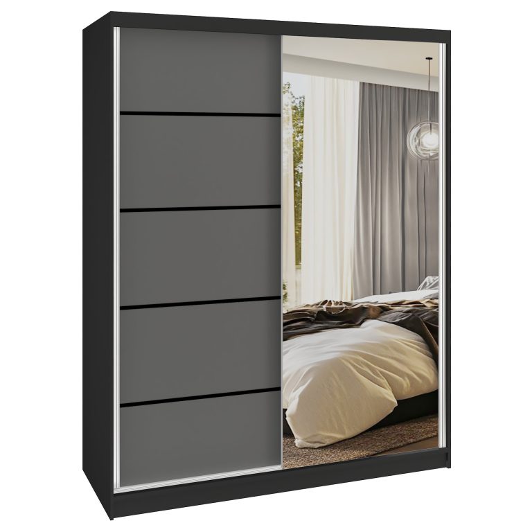 Šatníková skriňa SERENITY 133 cm šedý mat MBP SERENITY SZP6/0/B/SR/0/HIAL 