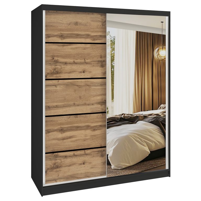 Šatníková skriňa SERENITY 133 cm dub wotan mat MBP SERENITY SZP6/0/B/DW/0/HIAL 