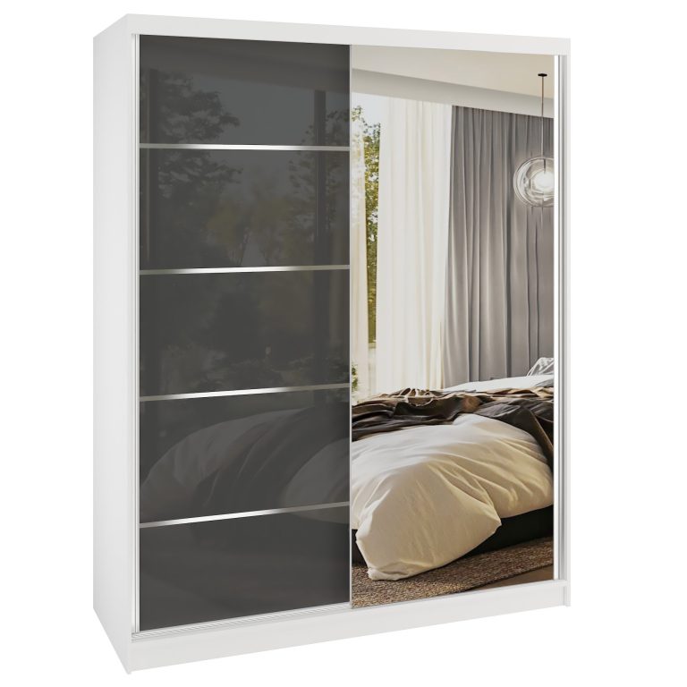 Šatníková skriňa SERENITY 133 cm šedý lesk MGB SERENITY SZP6/0/W/S/0/HIAL 