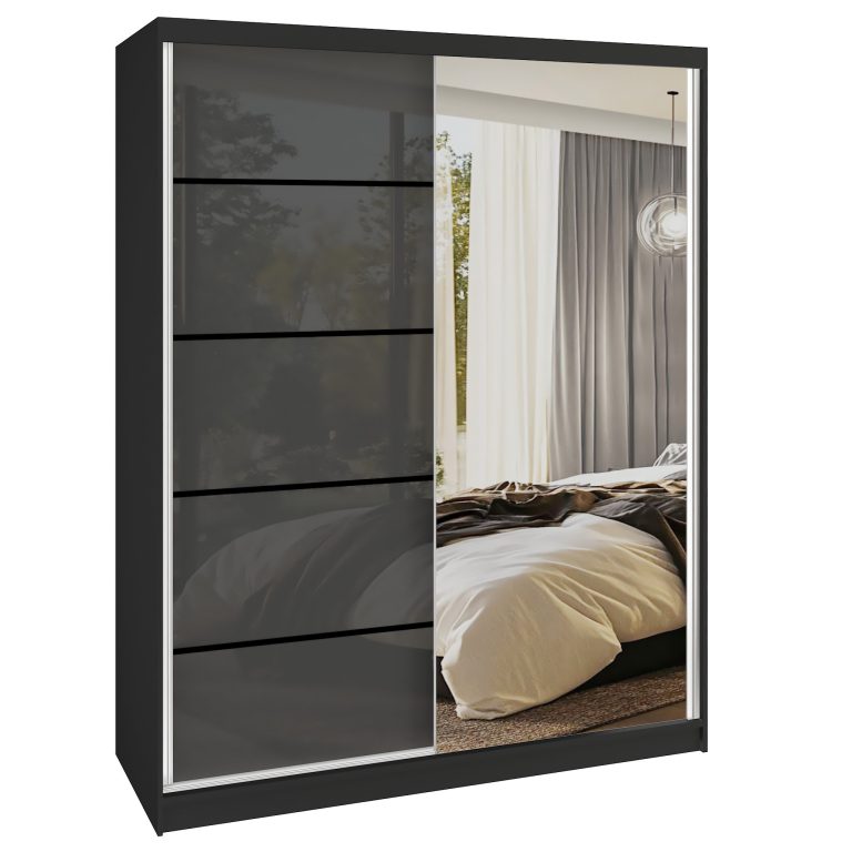 Šatníková skriňa SERENITY 133 cm šedý lesk MGB SERENITY SZP6/0/B/S/0/HIAL 
