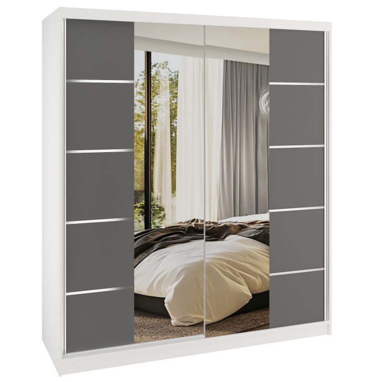 Šatníková skriňa SERENITY 158 cm šedý mat ME SERENITY SZP7/0/W/SR/0/HIAL 