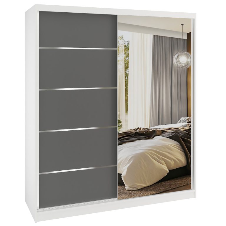 Šatníková skriňa SERENITY 158 cm šedý mat MBP SERENITY SZP7/0/W/SR/0/HIAL 