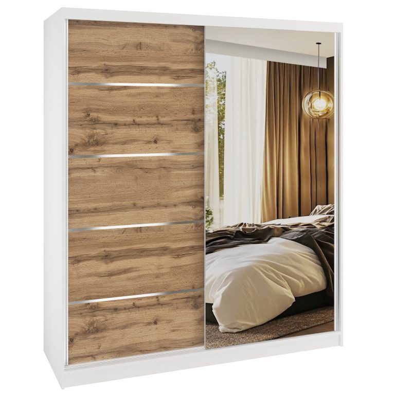  Šatníková skriňa SERENITY 158 cm dub wotan mat MBP SERENITY SZP7/0/W/DW/0/HIAL 