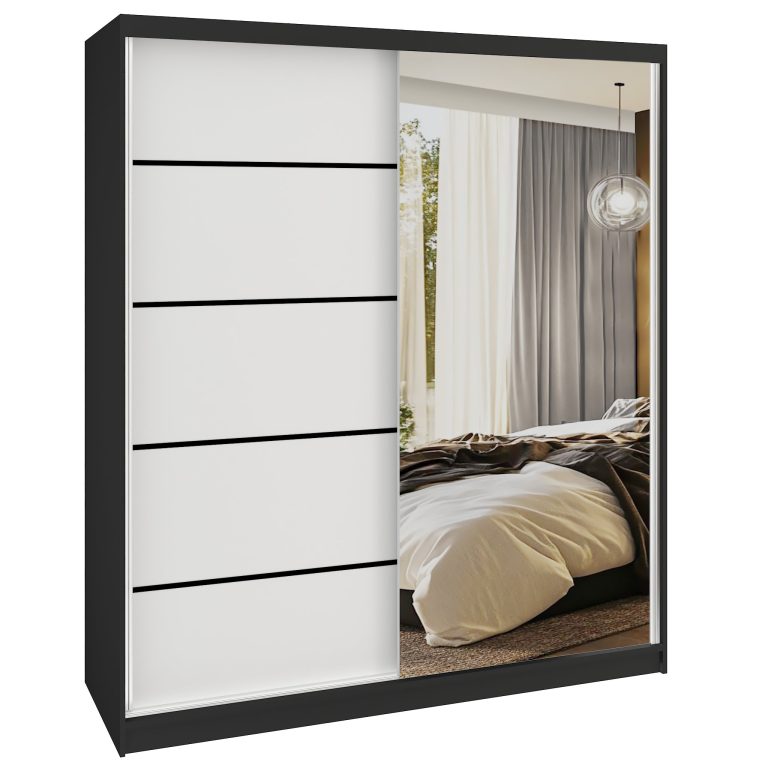  Šatníková skriňa SERENITY 158 cm biely mat MBP SERENITY SZP7/0/B/W/0/HIAL 