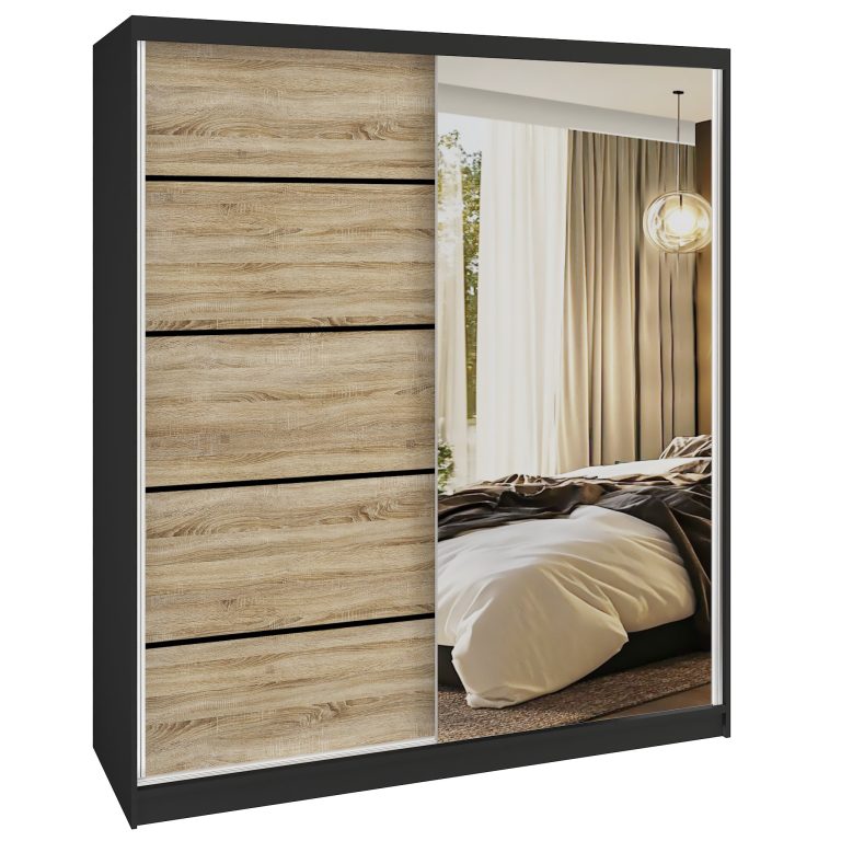  Šatníková skriňa SERENITY 158 cm dub sonoma mat  MBP SERENITY SZP7/0/B/DS/0/HIAL 
