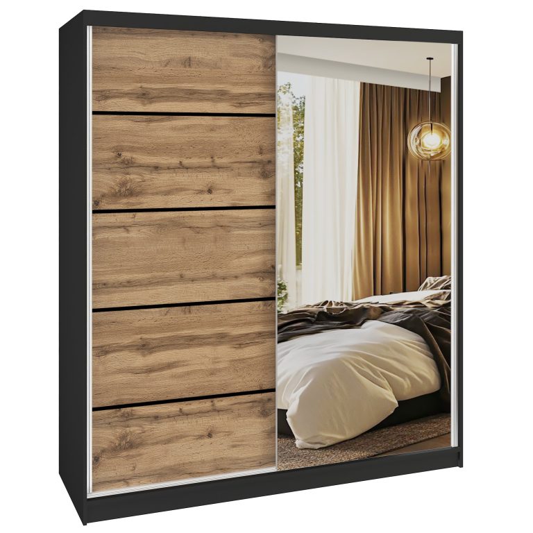 Šatníková skriňa SERENITY 158 cm dub wotan mat MBP SERENITY SZP7/0/B/DW/0/HIAL 