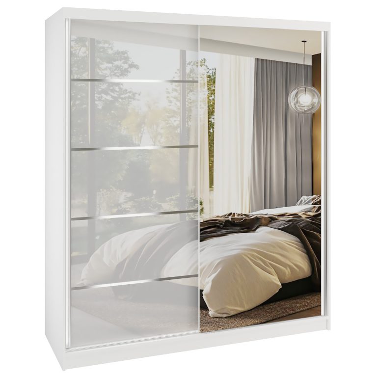 Šatníková skriňa SERENITY 158 cm biely lesk MGB SERENITY SZP7/0/W/W/0/HIAL 