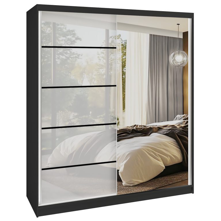 Šatníková skriňa SERENITY 158 cm biely lesk MGB SERENITY SZP7/0/B/W/0/HIAL 
