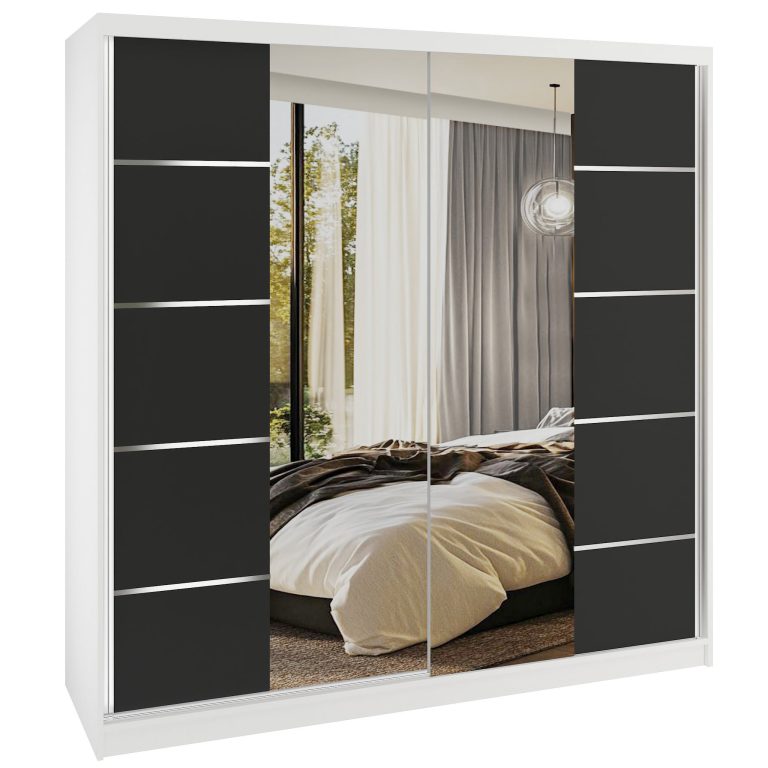 Šatníková skriňa SERENITY 200 cm čierny mat ME SERENITY SZP5/0/W/B/0/HIAL 