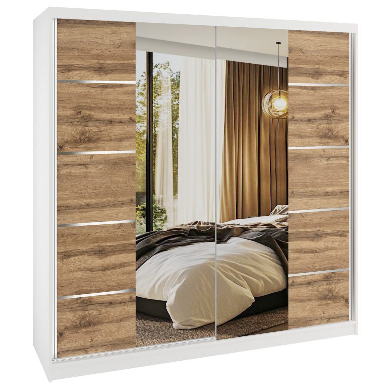 Šatníková skriňa SERENITY 200 cm dub wotan mat ME SERENITY SZP5/0/W/DW/0/HIAL 