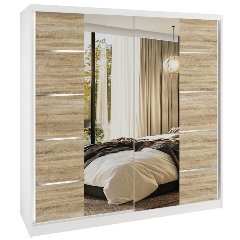 Šatníková skriňa SERENITY 200 cm dub sonoma mat  ME SERENITY SZP5/0/W/DS/0/HIAL 