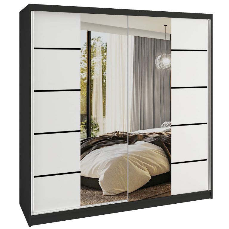 Šatníková skriňa SERENITY 200 cm biely mat ME SERENITY SZP5/0/B/W/0/HIAL 