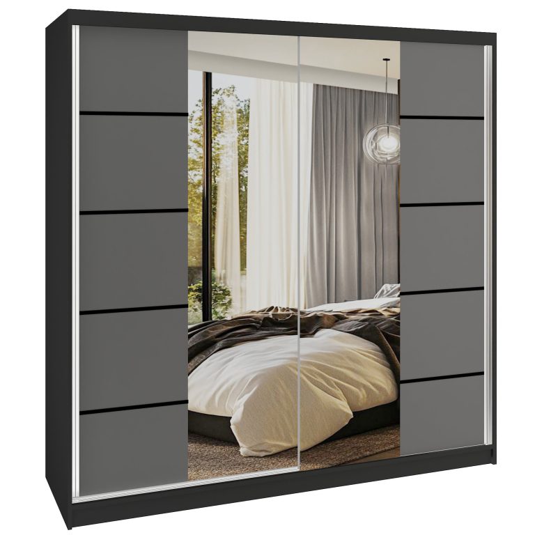 Šatníková skriňa SERENITY 200 cm šedý mat ME SERENITY SZP5/0/B/SR/0/HIAL 