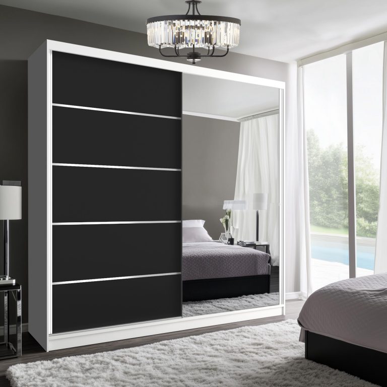 Šatníková skriňa SERENITY 200 cm čierny mat MBP SERENITY SZP5/0/W/B/0/HIAL 