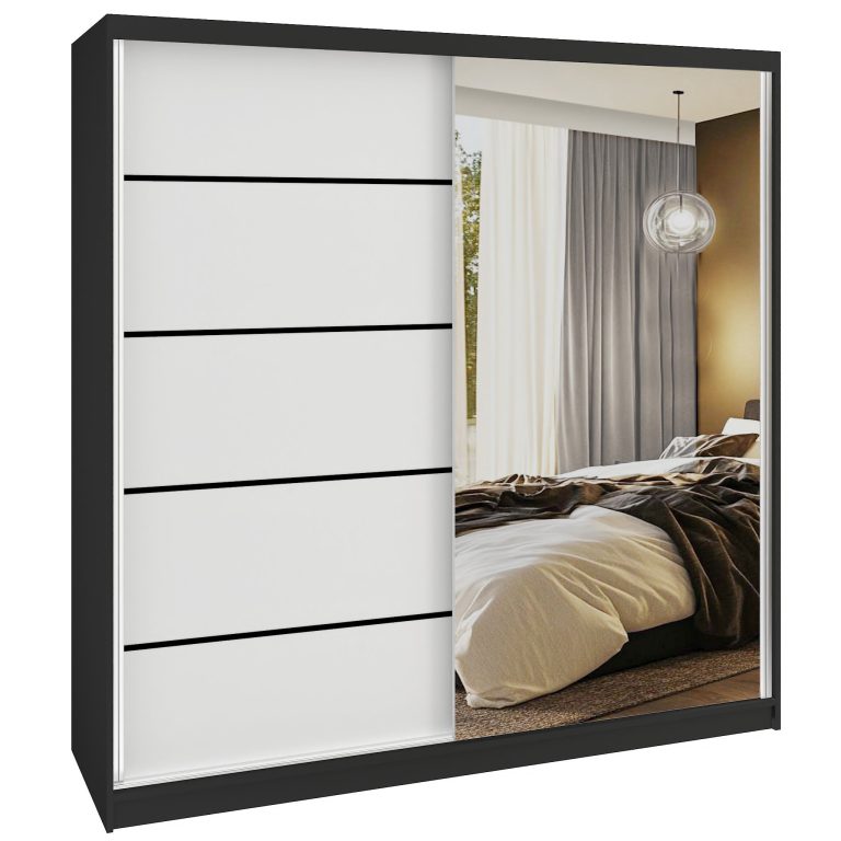 Šatníková skriňa SERENITY 200 cm biely mat MBP SERENITY SZP5/0/B/W/0/HIAL 